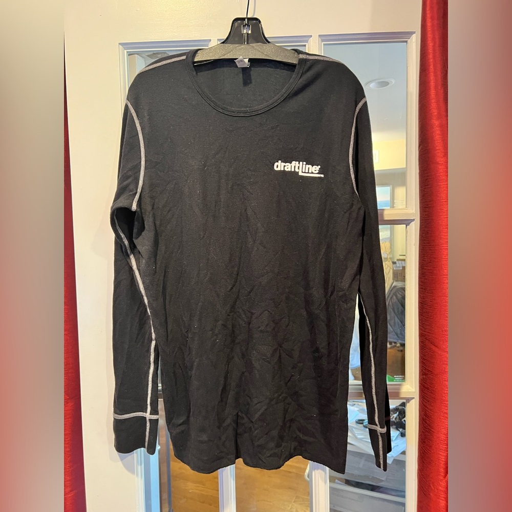 Next Level Apparel Black Long Sleeve Tee with Gray Accents